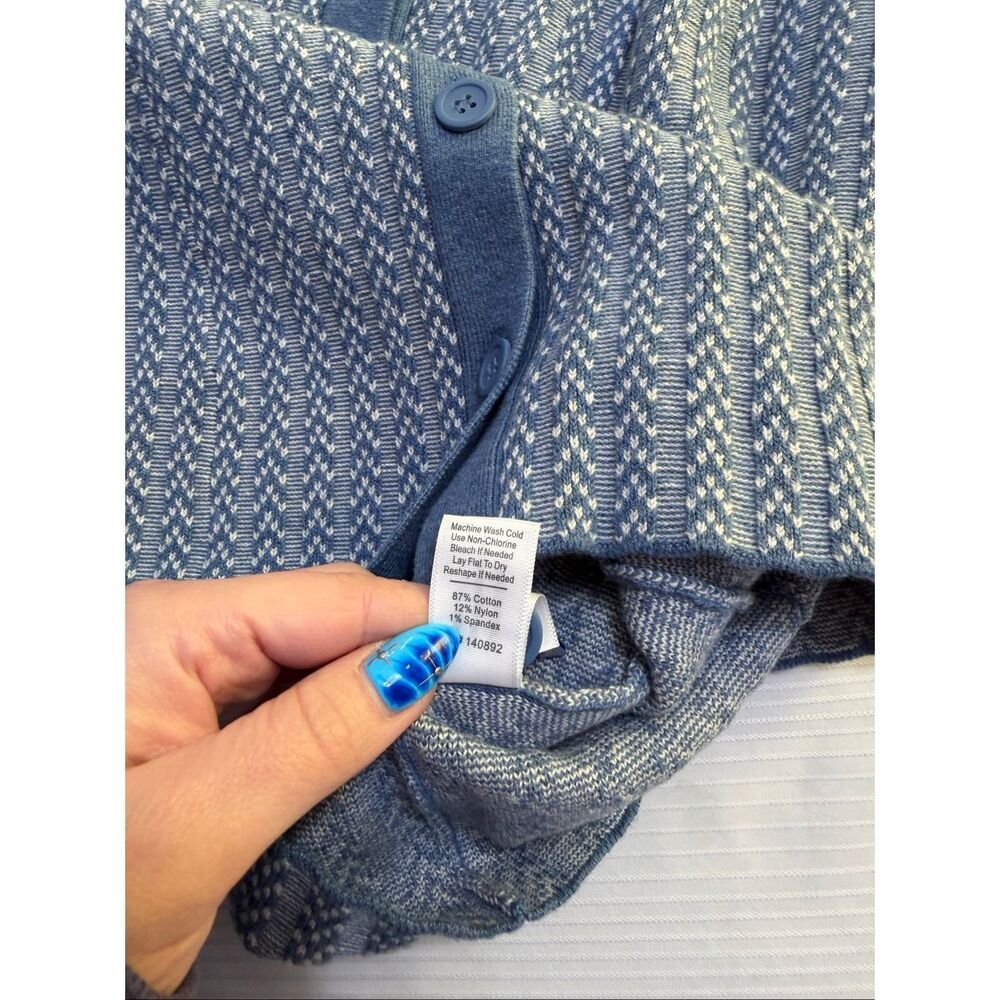 Marine Layer Alice Textured Blue Polo Dress Size Small - Picture 6 of 8